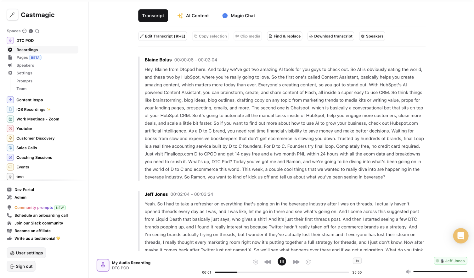 Transcription de la séance de coaching