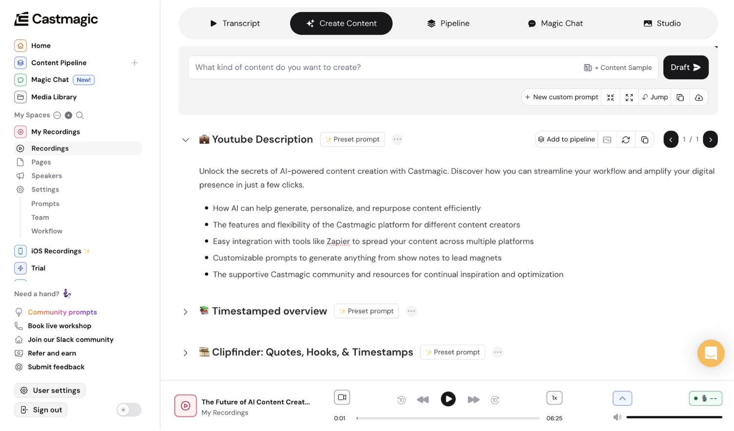 Générateur de descriptions YouTube 