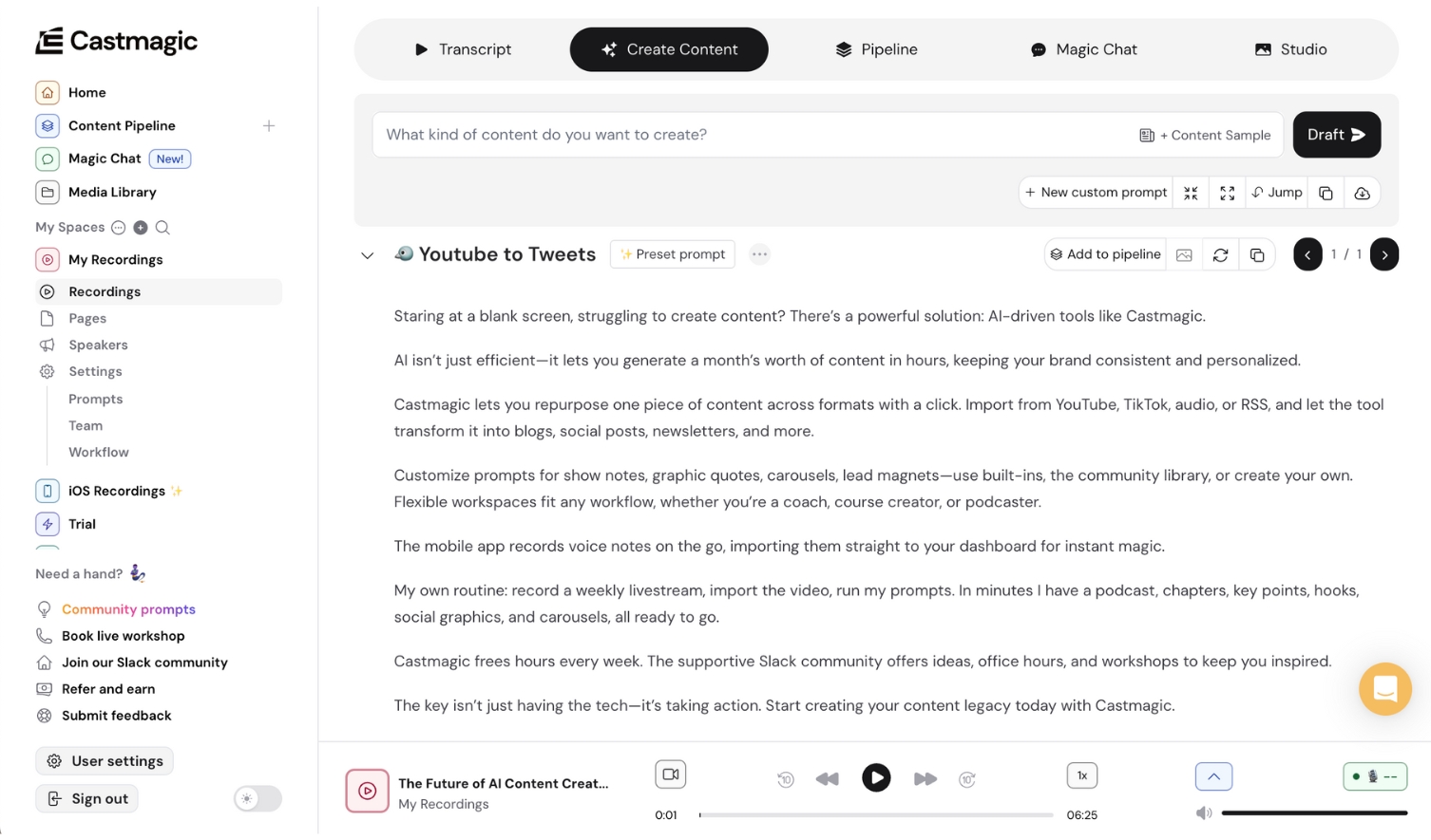 YouTube Tweet Generator